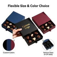 Boîte cadeau en carton rigide noir mat avec logo personnalisé imprimé et estampage à chaud doré pour chocolat