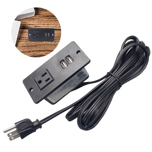 Muebles de Escritorio para Hotel con Toma de Corriente Empotrada, 1 Enchufe de CA y 2 Puertos USB, Toma de Corriente de Nailon para Mesa de Conferencias de Cocina - Product Image 1