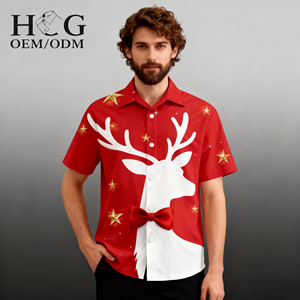 เสื้อเชิ้ตฮาวายแบบสั่งทำสำหรับ<span class=keywords><strong>โรงแรม</strong></span>และรีสอร์ท - เสื้อเชิ้ตผ้าป๊อปลินระบายอากาศได้ดี สวมใส่สบาย - Product Image 1