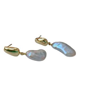 Accessoires en argent S925 pour la création de bijoux, boucles d'oreilles simples en argent avec perles rondes de 8 à 11 mm, 21661, boucles d'oreilles pendantes tendance - Product Image 5