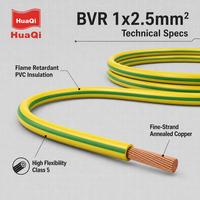 Câble électrique flexible HuaQi Premium BVR 2,5 mm, fil de construction à haute conductivité pour le marché d'exportation