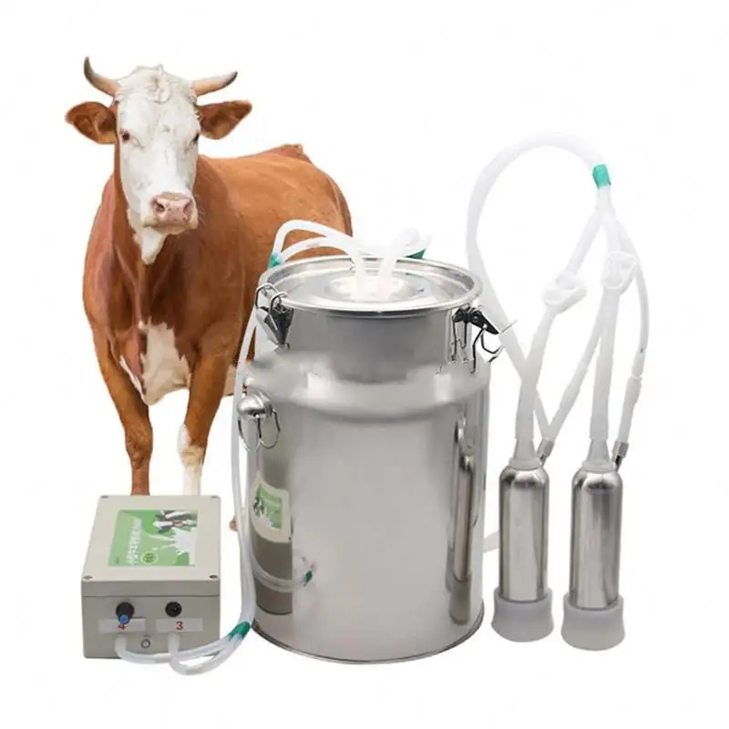 10L Vacuum Type Automatic Dairy Cows Goat Sheep Milk Machine Pulsation Portable Electric Cow Milking Machines