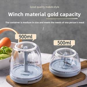 Mezclador <span class=keywords><strong>Manual</strong></span> multifuncional de acero inoxidable directo de fábrica, <span class=keywords><strong>cuerda</strong></span> de tracción, <span class=keywords><strong>picadora</strong></span> de verduras, <span class=keywords><strong>picadora</strong></span> de ajo, puré de frutas, comida para bebés - Product Image 2