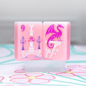 Fichas de Mahjong Americanas Personalizables de Acrílico Rosa, 160 Piezas, Juego de Lujo con Tallado de Una Sola Capa, Oh My Mahjong - Product Image 6