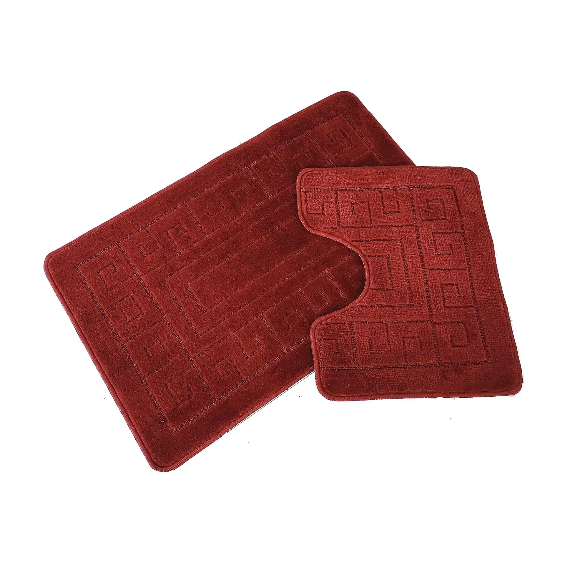 Source Factory cheap Soft Washable 2 Pcs Bathroom Rugs Set Non Slip Bath Mats Set 2 Pieces