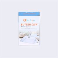 Boîte à beurre en acier inoxydable minimaliste épaissie de qualité alimentaire avec plateau à beurre à motif uni pour la cuisine