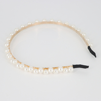 Serre-tête avec perles blanches en remplissage pour femme, bandeau gracieux pour les cheveux, accessoires coréens, livraison gratuite, vente en gros