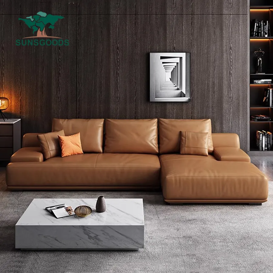 Sofá de couro com design mais recente, conjunto de sofá de couro com 3 2 1 lugares e 7 lugares para sala de estar