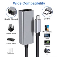 RTL8153 USB C a RJ45 Gigabit Ethernet LAN adaptador Thunderbolt 3 Red para Mac Book AirDell XPS gris 10 100 1000Mbps