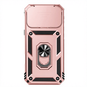Funda para iPhone con Diseño de Armadura, Electrochapada, TPU y PC, con Anillo Magnético, Color Oro Rosa - Product Image 4
