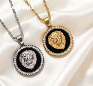<span class=keywords><strong>Collana</strong></span> SN261 in Acciaio Inossidabile Placcato Oro <span class=keywords><strong>con</strong></span> Pendente Hip Hop e Catena a Corda, Design <span class=keywords><strong>Leone</strong></span>, Gioielli da Festa - Product Image 6
