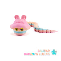 Figura de Conejo, Serpiente y Dinosaurio Articulada, Impresa en 3D, de Plástico, Juguete Educativo Antiestrés, Decoración de Escritorio Creativa y Posable, Multicolor