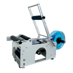 Machines d'étiquetage de bouteilles rondes semi-automatiques, machine d'étiquetage manuelle pour les bouteilles en plastique, en verre, les canettes et les bouteilles de boissons - Product Image 5