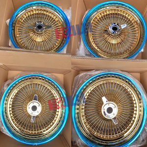 Ruedas de Alambre de 26 Pulgadas con Centro Dorado, Dos Piezas, Ruedas de Alambre con Múltiples Radios, Llantas Multirradio - Product Image 5