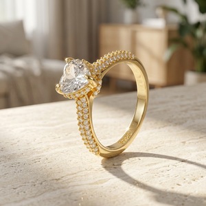 แหวนมอสซาไนต์ทรงรี เงินแท้ 925 ชุบทอง 18K ประดับเพชรแบบ Pave Setting แหวนหมั้นสำหรับผู้หญิง เครื่องประดับสุดโรแมนติก - Product Image 4