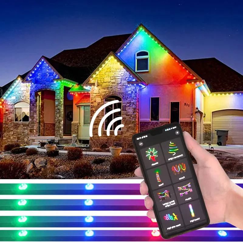 New Product 12V 24V Smart Christmas Permanent Holiday Pixel Lights 30mm Rgbw Outdoor Permanent Led Lights