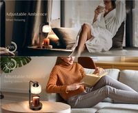 Lampe chauffe-bougie électrique en verre transparent à hauteur réglable, luminosité réglable, décoration de table, 2 ampoules