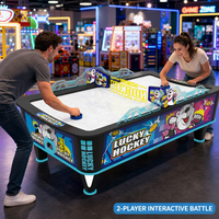 Table de jeu de hockey sur air incurvée pour 2 joueurs, modèle Ours polaire, à monnayeur, en métal, pour centres d'attractions, avec système d'air automatique