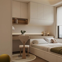 Lit pour enfants moderne demi-hauteur personnalisable avec tatami intégré et armoire pour petit appartement