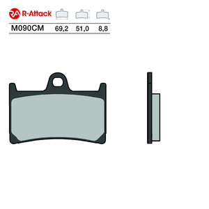 Plaquettes de frein moto R-Attack M090CM avant carbone-céramique 69.2x51.0x8.8mm homologuées R90 - Product Image 1
