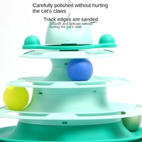 Disque de jeu tour spatiale en plastique pour chat orbite à quatre couches pour jouet fournitures pour animaux de compagnie