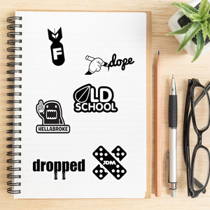 50Pcs personalità auto divertente parola adesivi decorativi impermeabili per casco moto da corsa auto vinile <span class=keywords><strong>JDM</strong></span> Sticker - Product Image 5