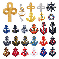 Ancre de bateau, Broderie informatisée, Broderie, Autocollants, Adhésif thermofusible, Repassage, Collage, Patchs de vêtements DIY, Badges, etc.