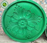 Moule décoratif en fibre de verre pour plâtre, pour intérieur, pour contours de plâtre, panneau central pour le plafond, 12 pièces