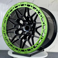 Nouvelle conception 17X 10 18X 9 19X9.5/10 Vert Rouge & Noir Monoblock Beadlock 5X112 5X120 Jantes forgées concaves profondes adaptées à BMW