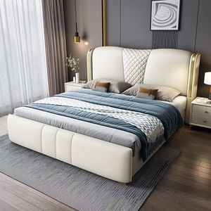 Cama de Cuero Italiano con Cajones Laterales, Base de Cama con Listones Mejorada, Cama King Size para Villa - Product Image 4