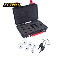 Ensemble de 11 scies cloches bimétalliques M42 avec boîte à outils en plastique rigide pour percer le métal, le bois et le PVC 21/27/33 mm