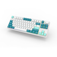 Keyboard nirkabel, tiga mode kustom lampu RGB 86 tombol Keyboard untuk Game mekanik