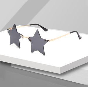 Occhiali da sole pentagramma moda senza cornice per uomo occhiali da sole a forma di stella da donna - Product Image 2