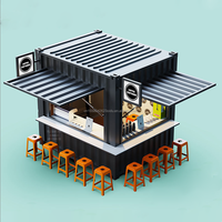 Conteneur mobile moderne de 10 pieds et 20 pieds pour supermarché, salle de sport, bar, café, salle de bain modulaire mobile solaire et étanche
