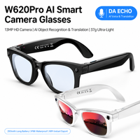 Lunettes Intelligentes W620 Pro avec Caméra 1300W, Traduction en Temps Réel, Enregistrement Vidéo POV, Lunettes de Soleil Intelligentes, Vente en Gros Personnalisée