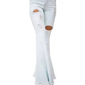 ZhuoYang Garment Best Seller Women Large Size Bell-Bottomed Pants Plus Size Flared Trousers Wide Leg Skinny Denim Jeans