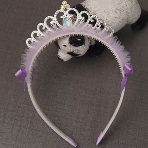 Accesorios para el cabello de corona para niñas pequeñas, abrazadera para el cabello con lazo de malla dulce y banda para el cabello para niños, diadema de corona para niñas - Product Image 4