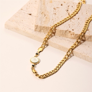 Collier en acier inoxydable plaqué or 18 carats, pendentif rond vintage portrait <span class=keywords><strong>Maya</strong></span>, chaîne épaisse, colliers exagérés pour la clavicule - Product Image 5