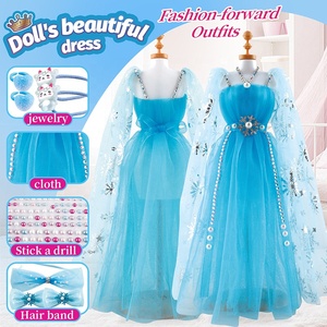 Samtoy Custom Pretend Play Dress up Toys DIY Design Craft Handmade Display Fashion Matching Girl <strong>Small</strong> <strong>Doll</strong> Accessories Clothes - Product Image 3