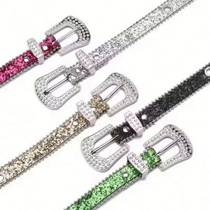 Women's Casual Formal Western Style Soft PU Leather <b>Belt</b> Rhinestones Daily Use Zinc Alloy Buckle Customizable Size Waistband - Product Image 6
