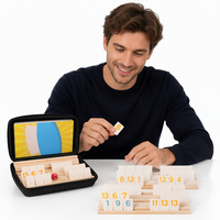 Jeu de Rummy Doreimi non transparent, 8 joueurs, 162 tuiles, 6 supports en bois, boîte en carton, écologique, double rangement, voyage