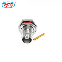 Fourniture d'usine 50 ohms BNC femelle Jack cloison à sertir pour RG405 RG 405 086 086 "câble RF coaxial connecteurs coaxiaux en Stock
