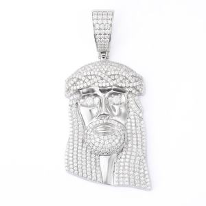 Pendentif religieux unisexe hip-hop en argent sterling 925 plaqué or avec moissanite blanche certifiée par un tiers - Product Image 3