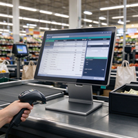 Système de caisse enregistreuse tout-en-un en alliage d'aluminium léger, écran tactile capacitif, Wi-Fi 6, tout-en-un pour la vente au détail