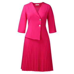 D597 <span class=keywords><strong>Camicia</strong></span> Elegante con Colletto a <span class=keywords><strong>Blazer</strong></span> per Donna, Taglie Forti, Stile Europeo e Americano, Plissettata, Tinta Unita, per l'Esportazione - Product Image 6