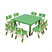 Table et chaise d'étude pour enfants, design moderne en plastique coloré, réglables et durables, meubles de crèche pour les tout-petits d'âge préscolaire