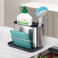 Panier organisateur d'évier de cuisine en acier inoxydable Support de cuisine Porte-baguettes