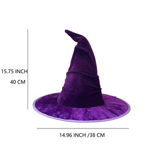 Sombrero <span class=keywords><strong>de</strong></span> <span class=keywords><strong>bruja</strong></span> <span class=keywords><strong>de</strong></span> terciopelo para Halloween, sombrero <span class=keywords><strong>de</strong></span> festival, sombrero <span class=keywords><strong>de</strong></span> mago <span class=keywords><strong>morado</strong></span>, sombrero <span class=keywords><strong>de</strong></span> <span class=keywords><strong>bruja</strong></span> rojo, accesorio para la cabeza, sombrero <span class=keywords><strong>de</strong></span> Halloween - Product Image 6