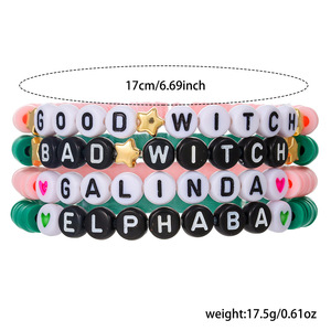 <b>Beaded</b> <b>Bracelets</b> Alphabet Letter Polymer Clay Couple Gift Jewelry Spring 2025 Yiwu Origin - Product Image 4