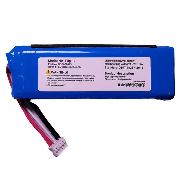 Flip3 Replacement Battery Shockproof Li-ion Batteries GSP872693 Bateria 3.7V 3000mAh Batera for JBL Flip 3 Bluetooth Speaker